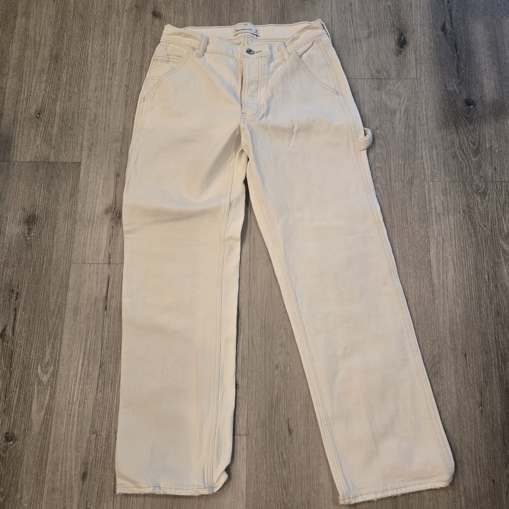 Abercrombie & Fitch Button Fly Carpenter Jeans Size 28/6 Short